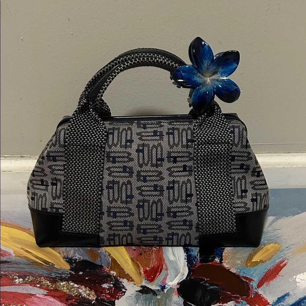 Vintage Satchel Made in Italy, Blue color